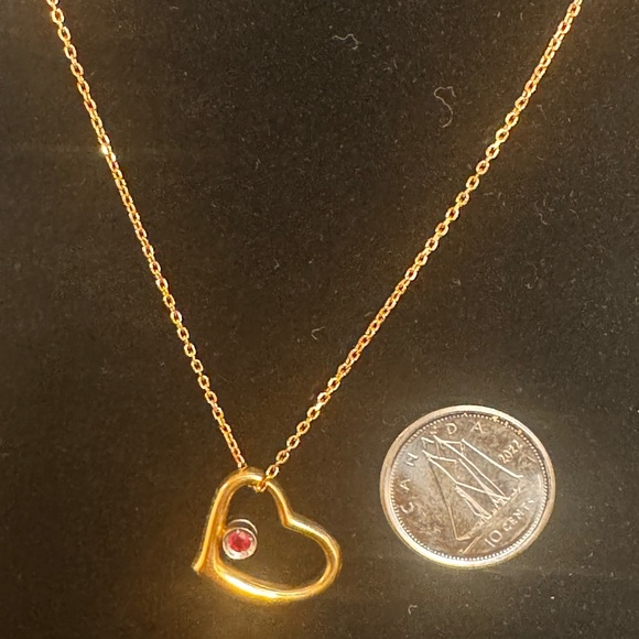 K18 Japan Gold heart Necklace 40cm - Picture 10 of 10